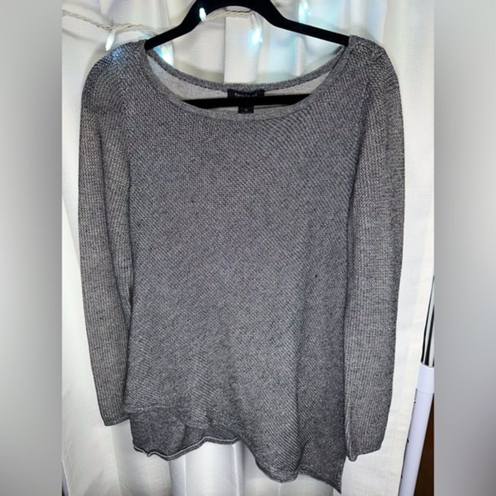 White House Black Market metallic silver sweater size M‎ WHBM